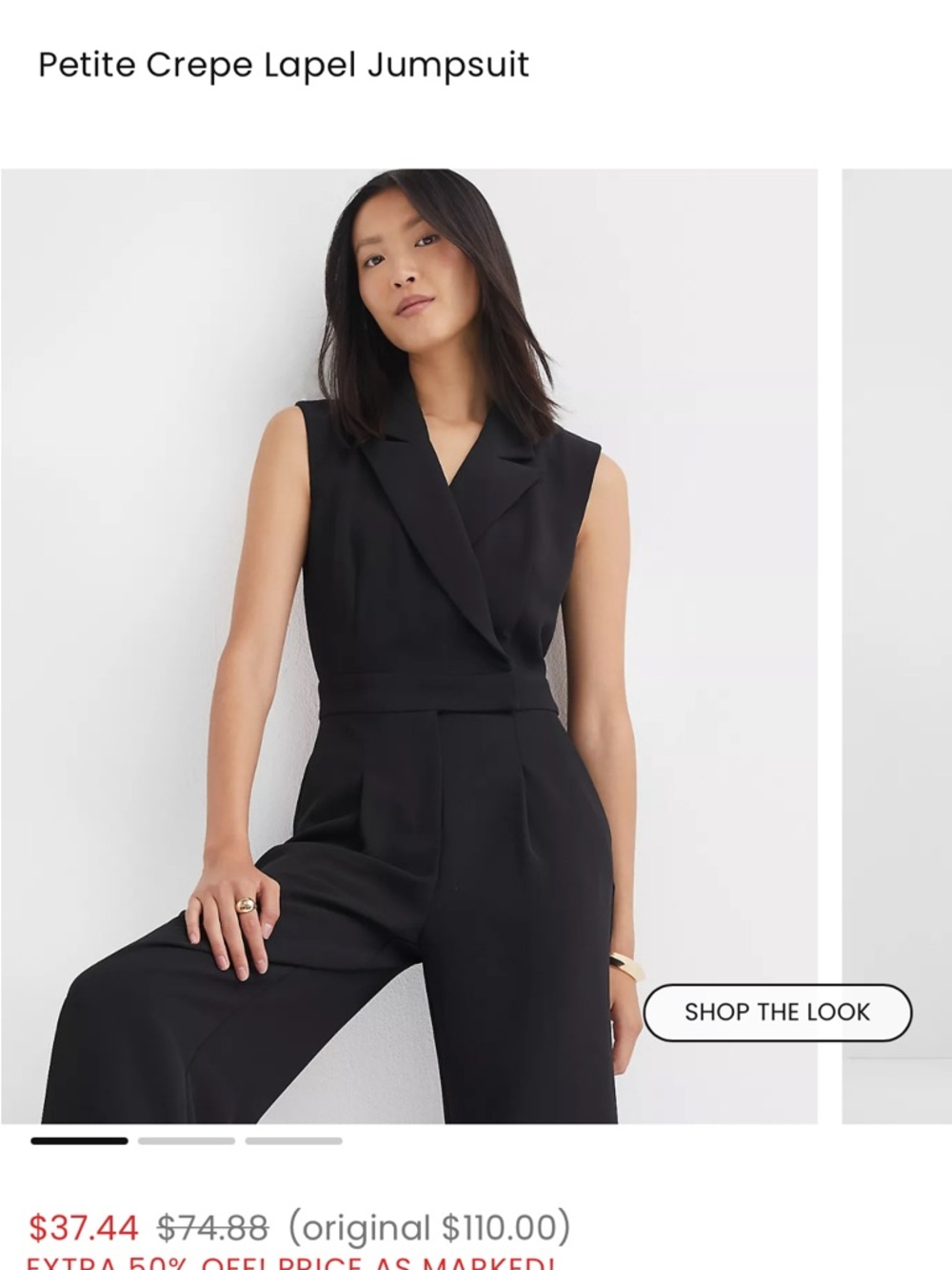 Loft crepe lapel jumpsuit